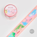 BGM Clear Washi Tape 30mm Pink Flim