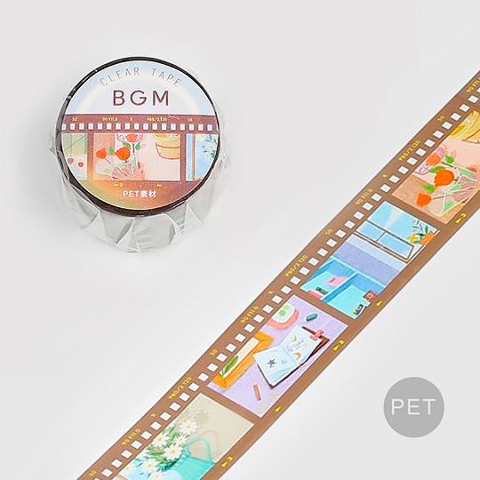 BGM Clear Washi Tape 30mm Walnut Flim