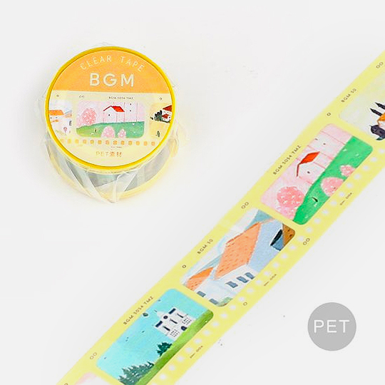 BGM Clear Washi Tape 30mm Yellow Flim