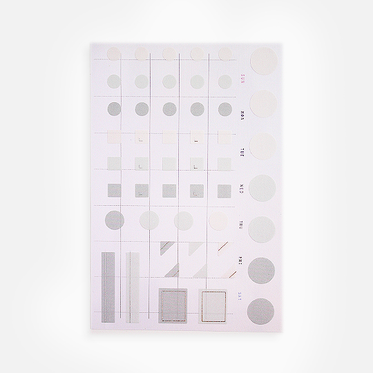 WORLD CRAFT Seal & Monthly Sheet Craft Sticker Light Beige