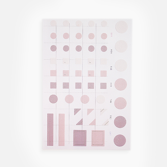 WORLD CRAFT Seal & Monthly Sheet Craft Sticker Pink