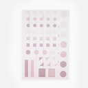 WORLD CRAFT Seal & Monthly Sheet Craft Sticker Pink