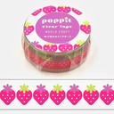 WORLD CRAFT Poopie Clear Washi Tape 15mm Strawberry
