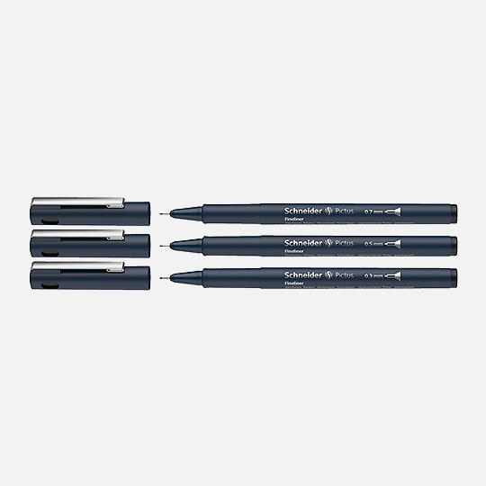 SCHNEIDER Pictus Drawing Pen Black Set x 3