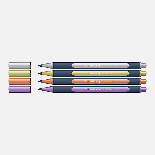 SCHNEIDER Paint-It Metallic Roller Pen Set x 4