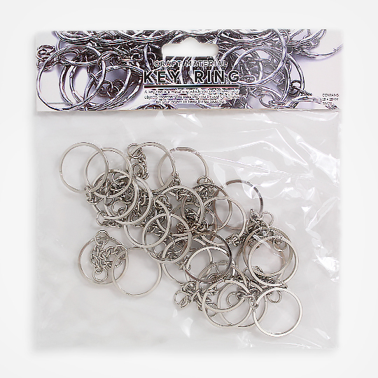 OVJ Gold Key Ring With Chain 25mm x 25