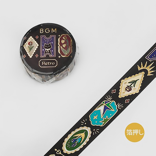 BGM Washi Tape 15mm Retro Dark