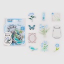 BGM Clear Sticker Flower Bloom Light Blue