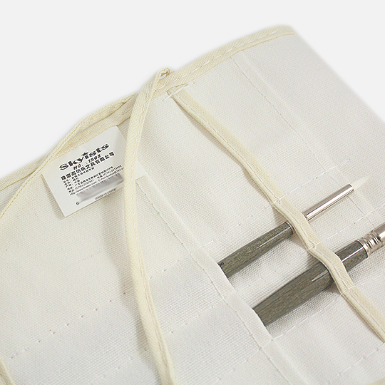 KUELOX White Canvas Brush Roll