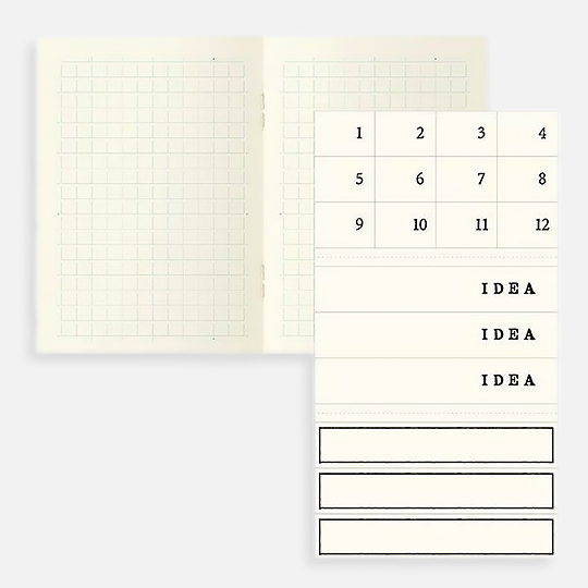 MIDORI MD Grid Notebook Light 52gsm A7 x 48 x 3