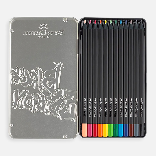 FABER-CASTELL Black Edition Color Pencil Tin Set x 12