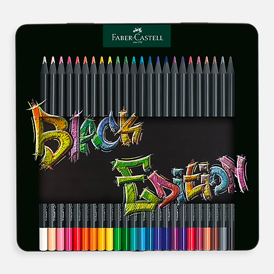 FABER-CASTELL Black Edition Color Pencil Tin Set x 24