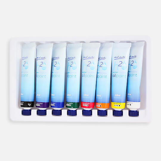 MONTE MARTE H2O Water-Mixable Oil Paint 18ml Set x 8