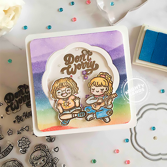 MIGHTY HANDS Clear Stamp 4” x 6” Dont Worry, Be Happy