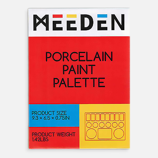 MEEDEN 17-Well Rectangle Porcelaine Palette