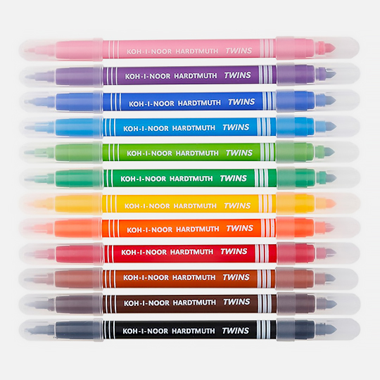 KOH-I-NOOR Twins Fibre Pen Set x 12