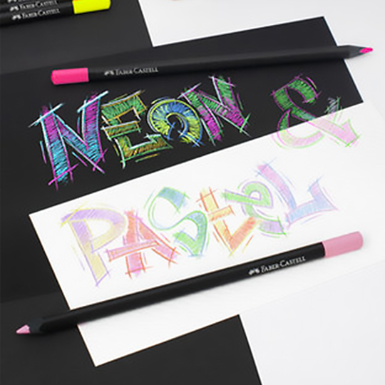 FABER-CASTELL Black Edition Color Pencil Neon & Pastel Set x 12