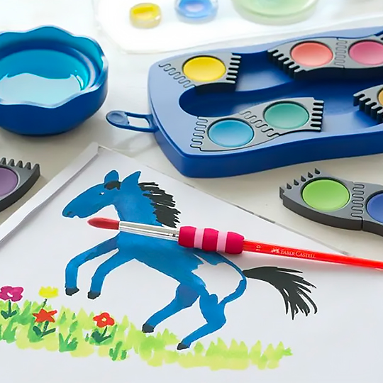 FABER-CASTELL Connector Gouache Paint Blue Box Set x 12