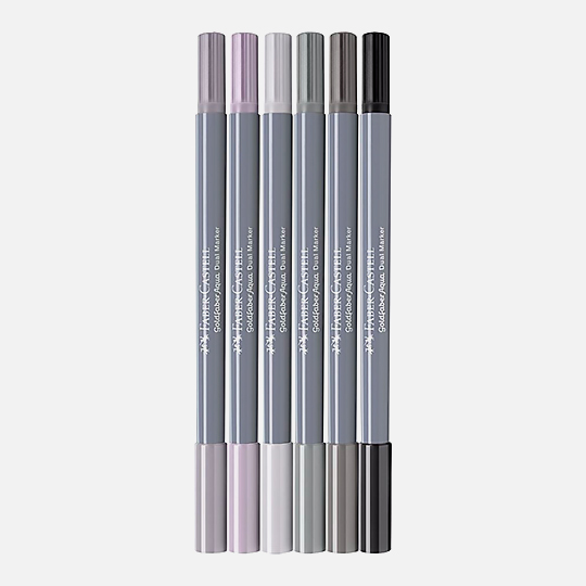 FABER-CASTELL Goldfaber Aqua Dual Marker Shade Of Grey Set x 6