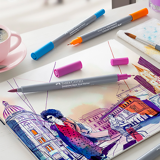 FABER-CASTELL Goldfaber Aqua Dual Marker Candy Shop Set x 6