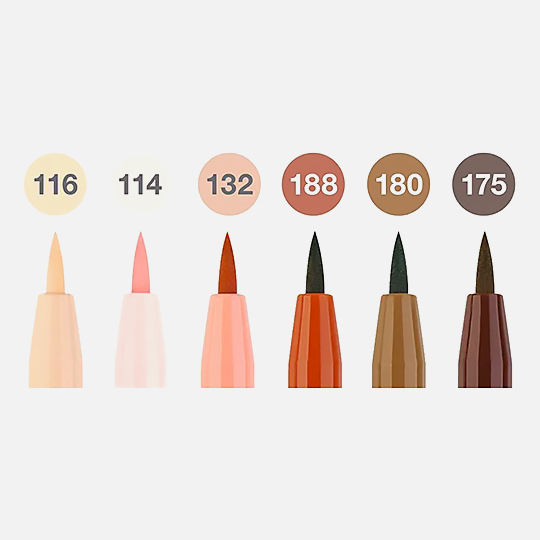 FABER-CASTELL Pitt Brush Pen Portrait Set x 6