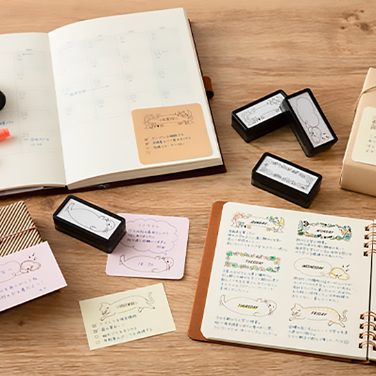 MIDORI Paintable Stamp Pre-inked Half Size Seal