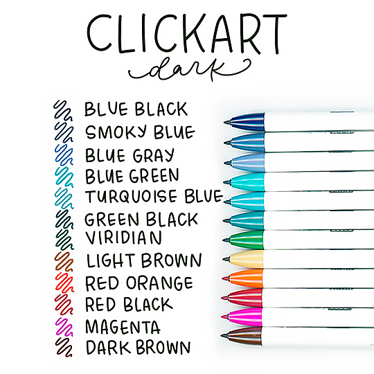 ZEBRA Clickart Water-Based Marker Dark Set x 12