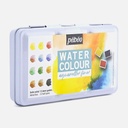 PEBEO Watercolor Paint 1/2 Pan Travel Metal Case Set x 12