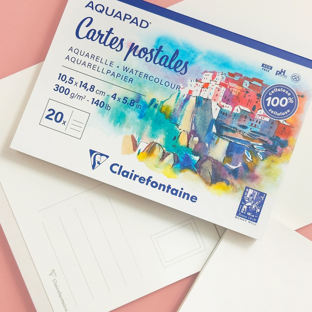 CLAIREFONTAINE Aquapad Postcard A6 x 20