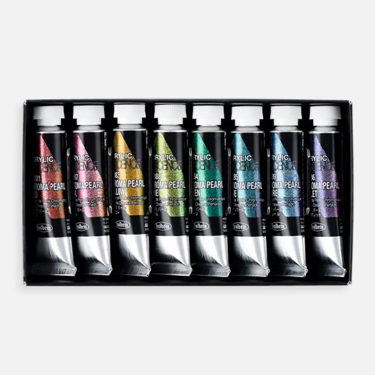 HOLBEIN Iridescence Acrylic Paint 5ml Pearl Set x 8