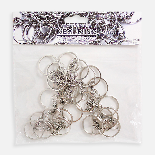 OVJ Key Ring With Chain 25mm x 25 Silver