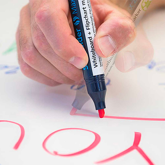 SCHNEIDER Maxx 293 Whiteboard & Flipchart Chisel Marker Set x 4