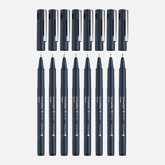 SCHNEIDER Pictus Drawing Pen Black Set x 8