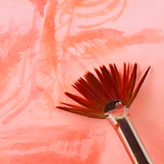 SILVER Golden Natural Blend Fan Brush 4