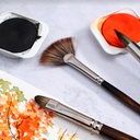 SILVER Monza Synthetic Mongoose Fan Brush 4