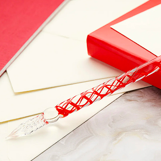 JACQUES HERBIN Glass Pen Carob Red