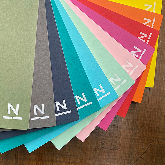 NOUTO Grid Notebook A5 Hot Pink x Peacock Green