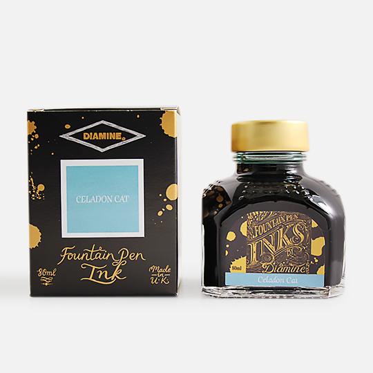 DIAMINE Fountain Pen Ink 80ml Celadon Cat