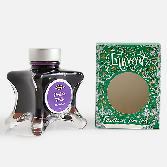 DIAMINE Inkvent Green Chameleon Fountain Pen Ink 50ml Deck The Hall