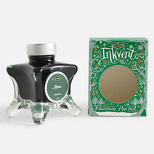 DIAMINE Inkvent Green Shimmer Fountain Pen Ink 50ml Alpine