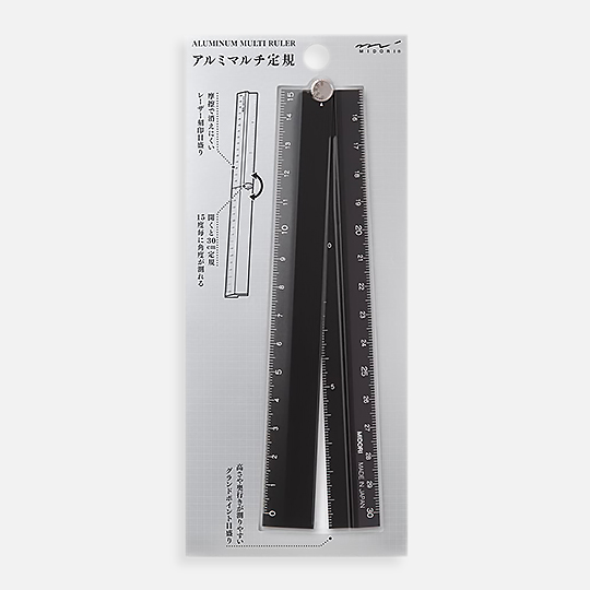 MIDORI Aluminum Multi Ruler Black