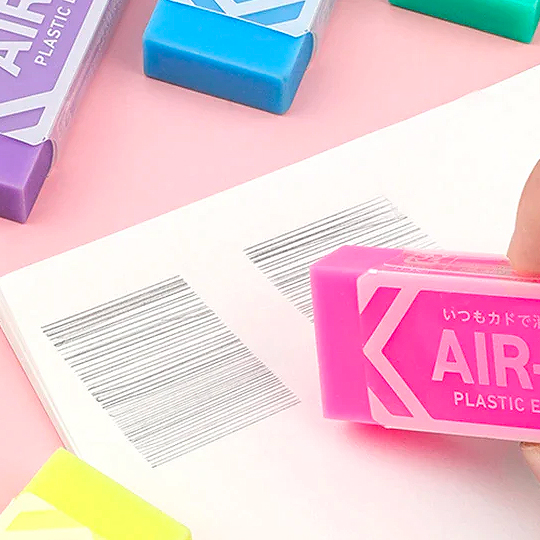 PLUS Air-In Neon Eraser Green