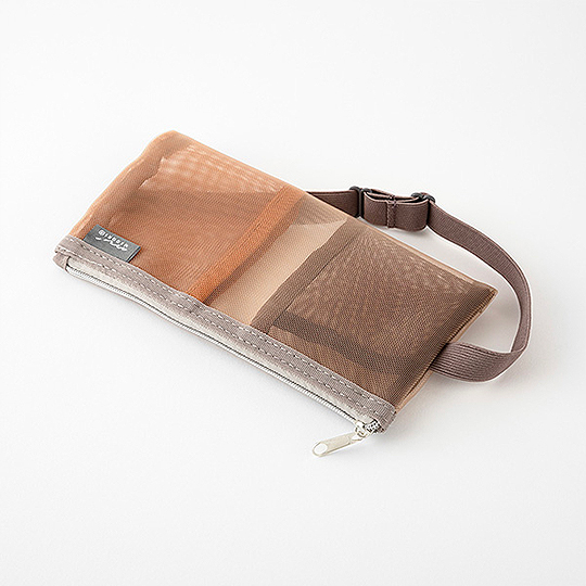 MIDORI Book Band Pen Case B6 ~ A5 Mesh Brown