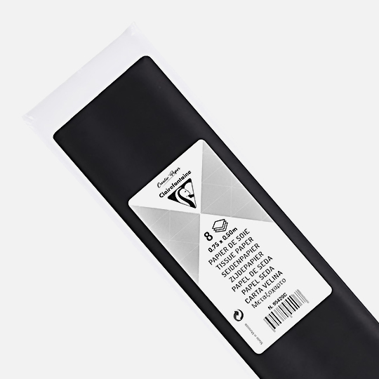 CLAIREFONTAINE Tissue Paper 18gsm 50cm x 75cm x 8 Black