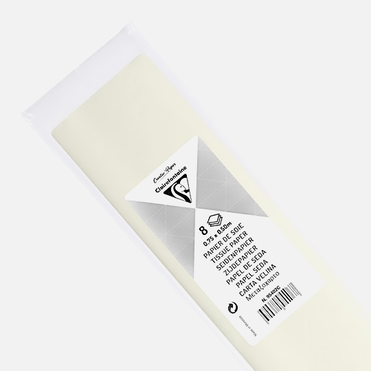 CLAIREFONTAINE Tissue Paper 18gsm 50cm x 75cm x 8 Ivory