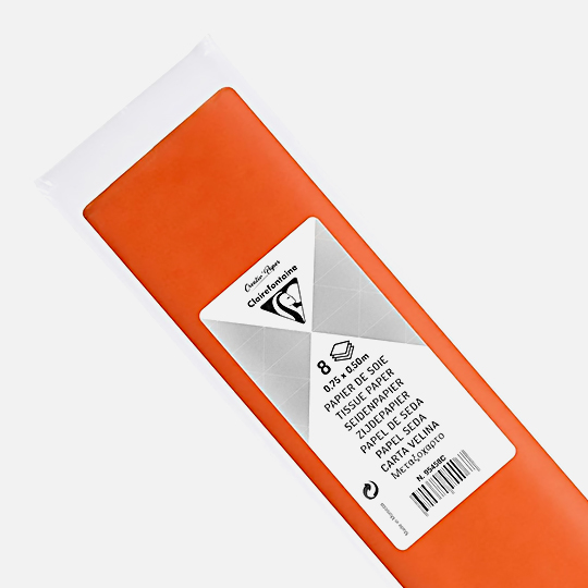 CLAIREFONTAINE Tissue Paper 18gsm 50cm x 75cm x 8 Orange