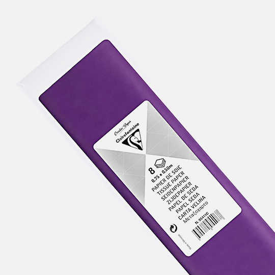 CLAIREFONTAINE Tissue Paper 18gsm 50cm x 75cm x 8 Dark Purple