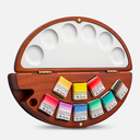 TINTORETTO Cherry Wood 9-Pan Watercolor Travel Case