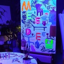 MEEDEN Fluid Acrylic Paint 60ml Fluorescent Set x 6