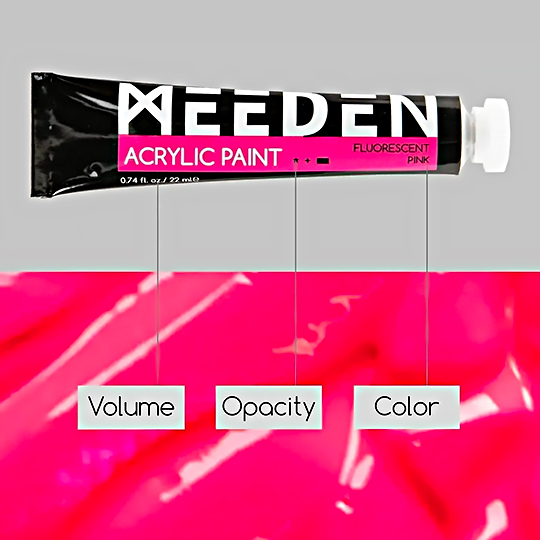 MEEDEN Acrylic Paint 22ml Fluorescent Set x 6